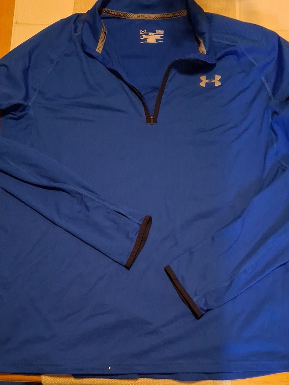 NWOT MENS Under Armour  1/4 Zip Running Pullover In Royal Blue Size LARGE